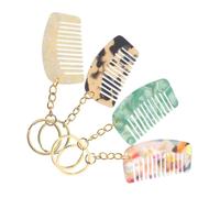 OUNONA 4pièces Lot De Mini Peignes à Dents Larges Peignes De Voyage Portables Porte-clés Décoratifs Pour Cheveux Bouclés
