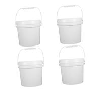 OUNONA 4pièces Seau Plastique Blanc Avec Couvercle Contenant De Conservation Des Aliments Hermétique Et Anti-fuites Pour Glaces Collations Fruits Et Boissons Projets Artisanat