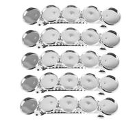 OUNONA 5 Pièces Base Americaine Ongle DIY, Plateau Rond Cuivre Argenté | Accessoire Coiffure Créatif, Groove Cover et Support pour Strass, Usage Craft et Fabrication