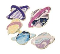 OUNONA 5 pièces Lot de Broches Émail Planètes Univers Spatiales Alliage Épingles Décoratives Rétro pour Sacs à Dos Vêtements et Accessoires Femme