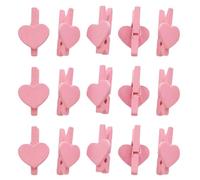 OUNONA 50 Mini Trombones en Bois de Cœur pour Bureau, Porte-Photos et Porte-Cartes Mémo, Accessoires de Papeterie pour Espace de Travail