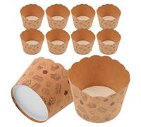 OUNONA 50 Pièces Caissettes à Muffins en Papier Kraft pour Cupcakes et Gâteaux, Design Simple et Élégant, Résistance, pour Restaurant et Boutique de Desserts