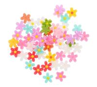 OUNONA 50 pièces Mini Resin Five-petal Daisy Flower Charms For Nail Art Jewelry Making Scrapbooking Embellishments DIY Accessories