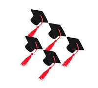 OUNONA 5pièces Mini-Toque De Doctorat Couvercle De Bouteille De Doctorat Bouchon De Bouteille De Vin De De Vin à Pompon Décor De Fête De Remise De Diplômes