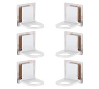 OUNONA 6 Crochets Muraux Adhésifs Imperméables pour Salle de Bain Blanc, Porte-bouteilles en Pp Pvc Abs, Organiseur Pratique Cuisine