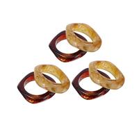 OUNONA 6 Pièces Bracelet Large Chunky Acrylique Bagues Géométriques Irrégulières Transparentes pour Femmes Accessoires de Mode pour Fête et Usage
