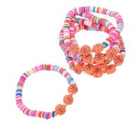 OUNONA 6 Pièces Bracelets De Basketball Perles Bracelets De Basketball Pour Femmes Accessoires De Pom-pom Girl Bijoux