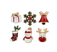 OUNONA 6 Pièces Broche de Noël en Alliage Délicate et Raffinée, Ensemble pour Décoration et Présent, pour Toutes Occasions Festives