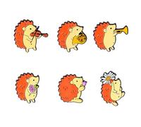 OUNONA 6 pièces Broches en alliage Cartoon Épingles décoratives légères en forme de petit animal pour vêtements Accessoires mignons pour fêtes et cadeaux