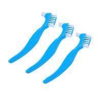 OUNONA 6 pièces Brosse Double Tête Pour Fausse Dent Bleu Nettoyage Anti-dérapant Entretien Prothèses Domicile