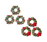 OUNONA 6 pièces Décorations de Fenêtre Noël PVC Stickers Statiques Guirlande et Couronne pour Vitres Autocollants Hiver pour Boutique et Maison Couleur Vive et Réutilisable