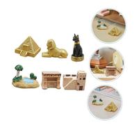 OUNONA 6 pièces Figurines Miniatures Égyptiennes Ensemble Pyramide et Monuments Antiques Décoration de Bureau pour Histoire et