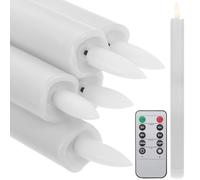 OUNONA 6 pièces Lot de Bougies LED sans Flamme Blanches avec Télécommande Lumière Vacillante à Piles Décorations Ambiance pour Fêtes Mariages et Soirées Plastique