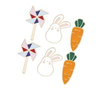 OUNONA 6 pièces Lot de Broches Fantaisie Épingle Lapin et Carotte Cartoon Décoration Mode pour Manteaux Chapeaux Sacs Cérémonie et Automnal