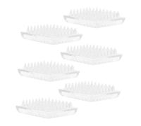 OUNONA 6 pièces Lot de Patins Carrés Antidérapants pour Meubles Protection de Sol Transparent avec Dents Protection de Tapis pour Canapé Table et Chaise