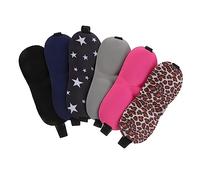 OUNONA 6 pièces Masque de Sommeil avec des Yeux Couvre Yeux Confortables et pour Voyager avec Différents Motifs Noir Rose Gris Bleu Marine pour la Oculaire et