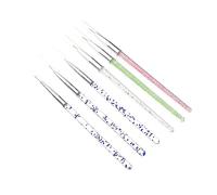 OUNONA 6 pièces Pinceaux de Dessin pour Ongles avec Poignée Rhinestones Outils de Manucure pour Art des Ongles Parfaits pour Dessiner Fleurs et Motifs