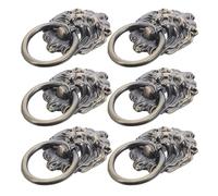 OUNONA 6 Pièces Poignée Tiroir Lion Vintage Anneau Tête Lion Métal Robuste Tirage Décoratif pour Meuble Cuisine Armoire Bureau Installation Facile Style Antique