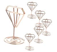 OUNONA 6 Pièces Porte Cartes de Table Clip Base Support pour Noms de Mariage Menu Photos Diamant