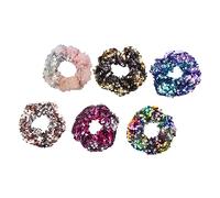 OUNONA 6 pièces Sequin Hair Scrunchies Élastiques pour Filles Accessoires de Cheveux Colorés Bandeaux Élastiques pour Queue de Cheval et Bracelets Mode Couleur Couleur Aléatoire