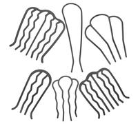 OUNONA 6 pièces Set de Peignes Coiffants Noirs Accessoire Élégant pour Chignon Incluant Peignes Plats Ronds U Dents Multiples et Durables pour Coiffage Facile et Confortable