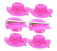 OUNONA 6pièces Chapeau De Cow Boy Éclatant Barrettes Décoratives Pour Cheveux De Fille Accessoires Originaux Pour Coiffure