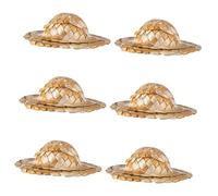 OUNONA 6pièces Lot de Décors De Petits Chapeaux Paille pour Cocktails Accessoires De Décoration De Bar pour Fêtes Et Photos