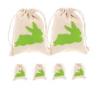 OUNONA 6pièces Sacs De Pâques Religieux Toile Sacs De Fête Avec Cordon Pour Lapin De Pâques Faciles Pour Fêtes