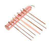 OUNONA 7 pièces Kit de Nettoyage des Oreilles Acier Inoxydable Ensemble de Outils à Cérumen avec Tube de Rangement Portable et Élégant Rose