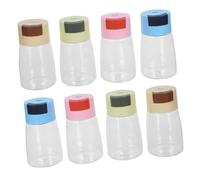 OUNONA 8 Pièces Lot de Pots à Épices Hermétiques Plastique avec Doseur Distributeurs Salière à Pression pour Contrôle Du Sel Bocaux pour Cuisine et Camping