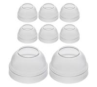OUNONA 8 Pièces Plastic Shaker Lid Replacement For Cocktail And Tea Cups Mixer Covers With Secure Seal For Whiskey Lemonade Milk Tea Bar And Household Use
