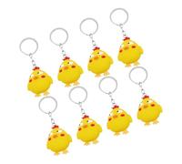 OUNONA 8 pièces Porte Clés Poule Caoutchouc Souple Porte Clés Décoratif Original Forme de Poulet Accessoire et pour