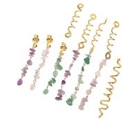 OUNONA 80 Pièces Dreadlock With Natural Stone Pendants Vintage Metal Hair Accessories For Braids African Ethnic Style Jewelry For Women Festivals And Parties