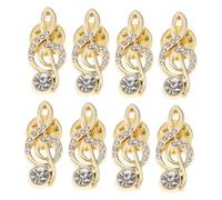 OUNONA 8pièces Broche Musicale Élégante Forme De Note Et Clé De Sol Ornée De Cristaux Doré Épingle Corsage Pour Femme Style Coréen Accessoire Mode Pour Mariage Fête Concert