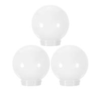 OUNONA Abat-jour Globe Acrylique Blanc 3 Pièces, Abat-jour Boule Rond Léger Facile à Installer, Diamètre Intérieur 8 Cm, pour Salon et Lampe de Rue