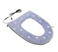 OUNONA Abattant de Toilettes Chauffant USB 43X365 CM Bleu Ciel avec Coussin Lavable 5 Niveaux de Température Réglables Housse Siège Wc pour Hiver Éclairage Nocturne Doux Chauffage