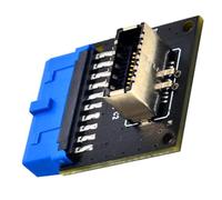 OUNONA Adaptateur USB 3.0 Multifonction 19 Broches vers USB Type-c 3.2 Avant A-Key 9 Broches, Installation Plug and Play, Connecteur Électronique pour Panneau Avant