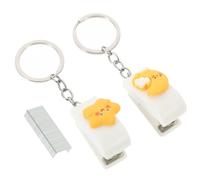 OUNONA Agrafeuse de Bureau Manuelle Compacte en Métal et Pp, Multi-fonction Pratique pour École et Bureau, Légère Porte-clés Intégrée, Set de 3 Pièces