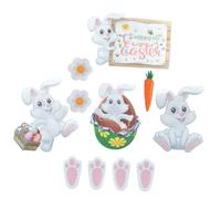 OUNONA Aimants Magnétiques Réfléchissants pour Voiture Pâques, 11 Pièces Autocollants Décoratifs Colorés, Motifs Œufs, Lapins et Carottes, Accessoires Festifs pour Voiture