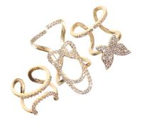 OUNONA Anneaux Pour Ongles Décoratifs Bijoux Pour Ongles 3 Pièces Taille Unique Détachables Pour Femmes Fête Carnaval Manucure