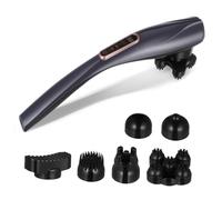 OUNONA Appareil De Massage Portable Dauphin, 10 Niveaux De Puissance, 12 Modes, Rechargeable, Écran Tactile, Masseur Chauffant Pour Dos Et Cou, Usage Polyvalent Corps, Couleur Gris Étoilé