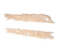 OUNONA Appliques en Bois Sculpté Style Européen pour Meubles Décoration Décalcomanies pour Tête De Lit Décalcomanies en Bois Sculpté Beige