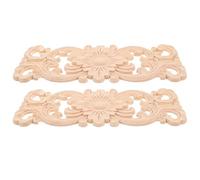 OUNONA Appliques Sculptées en Bois pour Meubles 2 Pcs 28X12 CM Décorations Artisanales Vintage en Bois Sculpté Incrustations Décoratives pour Rénovation Maison Style Européen