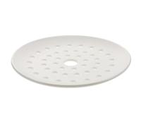 OUNONA Assiette à Raviolis Ronde En Céramique Blanche 18 Cm à Trous Multiples Pour Cuisson Vapeur Drainage, Plaque Résistante Cuisine Familiale Et Restauration Professionnelle