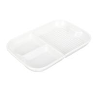 OUNONA Assiette Compartimentée en Céramique 3 Compartiments Gris Blanc Plateau de Service Multifonction pour - et Lave-Vaisselle Vaisselle Maison Pratique pour Repas et Sorties en