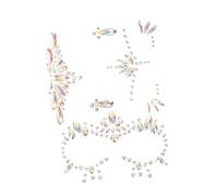 OUNONA Autocollants Lumineux Visage Strass Phosphorescents 3 Pièces Tatouages Fluorescents Visage Green Pierres Précieuses Fête Halloween Cosplay