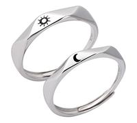 OUNONA Bagues Soleil et Lune Bagues D'engagement pour Couples Lune et Soleil Assorties pour Homme et Femme