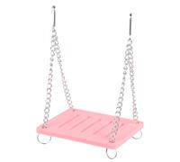OUNONA Balançoire Simple pour Hamster en Bois et Métal Rose, Solide Qui Attire L'attention des Petits Animaux, pour Cage et Nid de Hamster