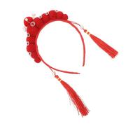 OUNONA Bandeau Opéra de Pékin gland filles Accessoire période bandeau de pompe bandeaux du nouvel an spectacle du nouvel an chinois halloween coiffe chinoise abs rouge