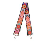 OUNONA Bandoulière de Paquet à Main Noire en Polyester Broderie de Fleur Rétro, Réglable pour Usage Décontracté, Remplaçant la Sangle du Portefeuille